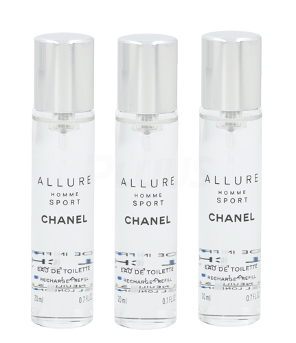 Chanel Allure Homme Sport Giftset 3x Edt Travel Spray Refill 20 ml_1