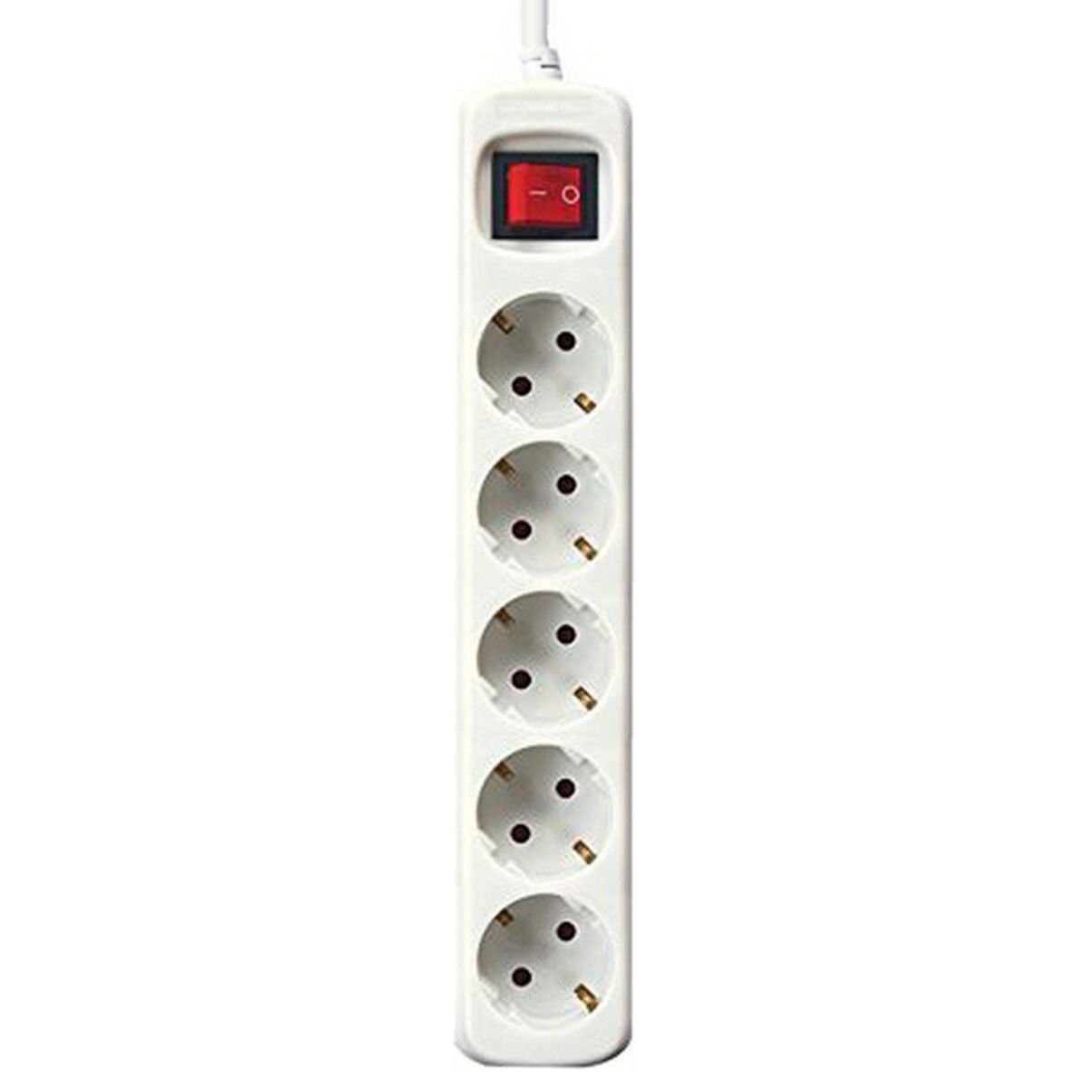 Power Socket - 5 sockets with Switch Silver Electronics White_2