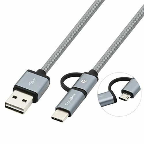 USB-kabel til Micro USB og USB C CoolBox COO-CAB-U2MC-GR _1