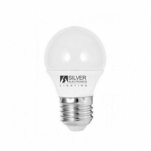 Sfærisk LED pære Silver Electronics ECO E27 5W Hvidt lys, 6000K_0