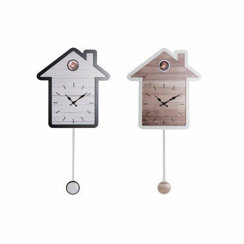 Vægur DKD Home Decor Hvid Hus Træ MDF (32 x 4.5 x 56 cm) (2 pcs)_0