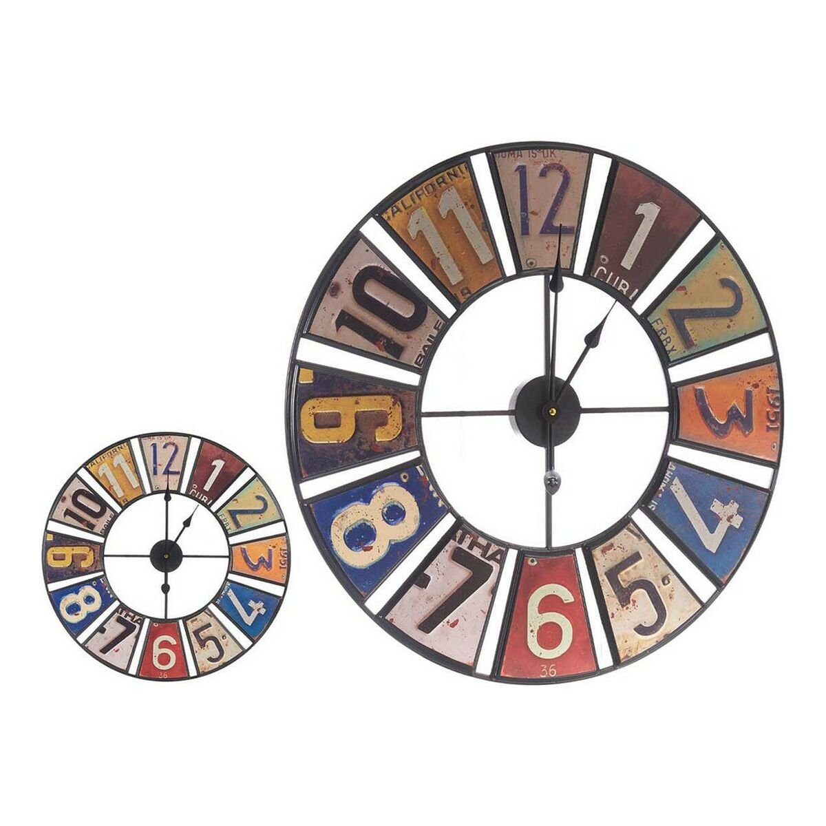 Wall Clock Multicolored Retro Metal (60 x 4.5 x 60 cm)_3