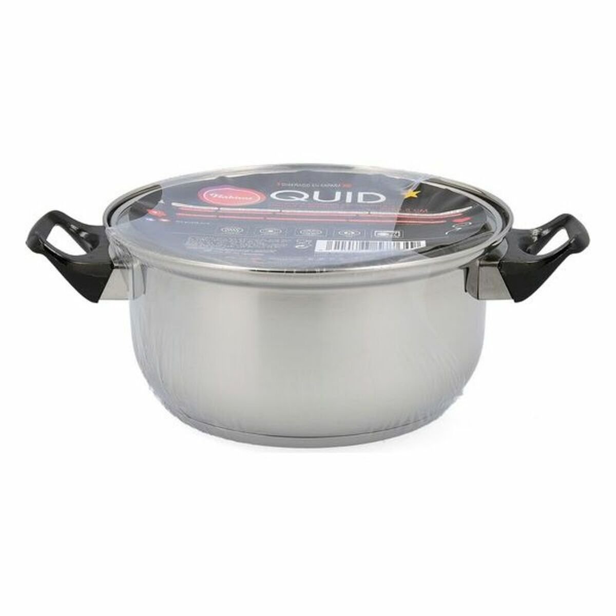 Casserole with glass lid Quid Habitat Stainless steel_0