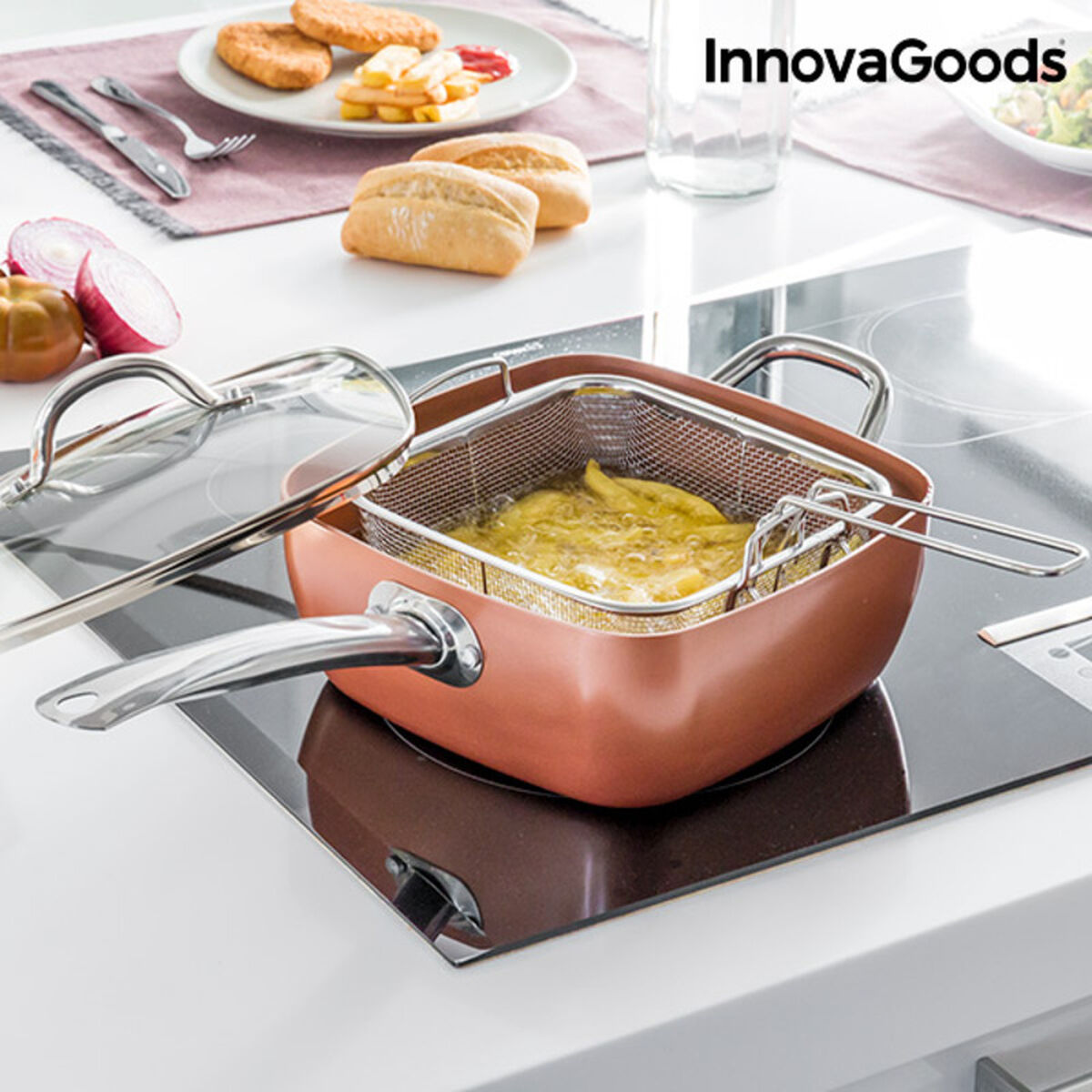 InnovaGoods All-Purpose Copper Pan Set 5 in 1 (4 Pieces)_4