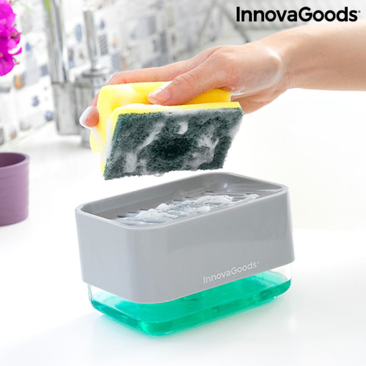 2-in-1 Soap Dispenser for the Kitchen Sink Pushoap InnovaGoods_45