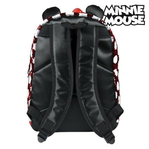 Skoletaske Minnie Mouse Paillietter Rød Sort_3