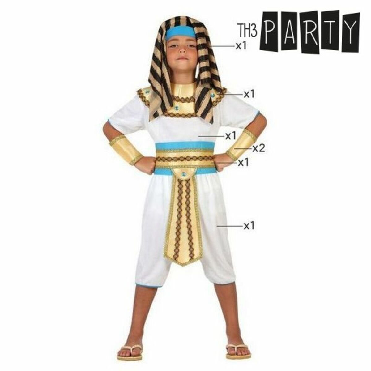 Costume for Children Egyptian Man White (7 pcs) Egyptian King_7
