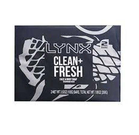 Lynx Clean & Fresh Face & Body Soap Bar 2 x 100 g - picture