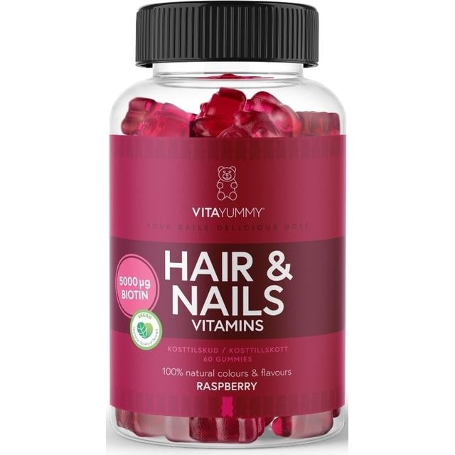 VitaYummy - Hair & Nails Vitaminer Raspberry 60 Pcs_0