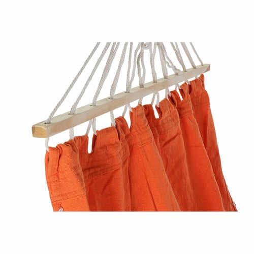 "Hængekøje DKD Home Decor Orange Polyester Bomuld Fyrretræ Frynse (255 x 80 x 28 cm)"_2