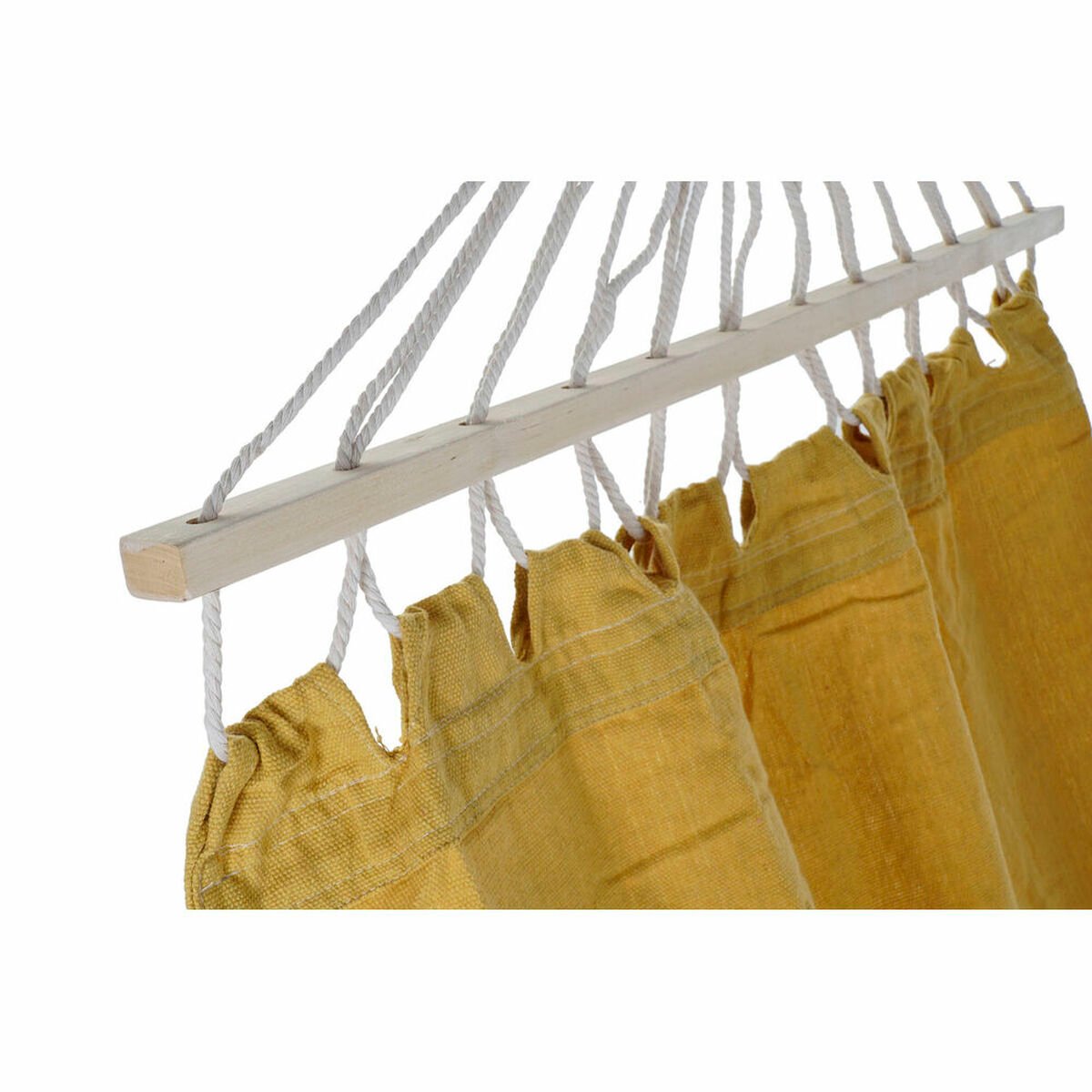 "Hammock DKD Home Decor Ocre Polyester Cotton Pinewood Fringe (255 x 80 x 28 cm)"_9