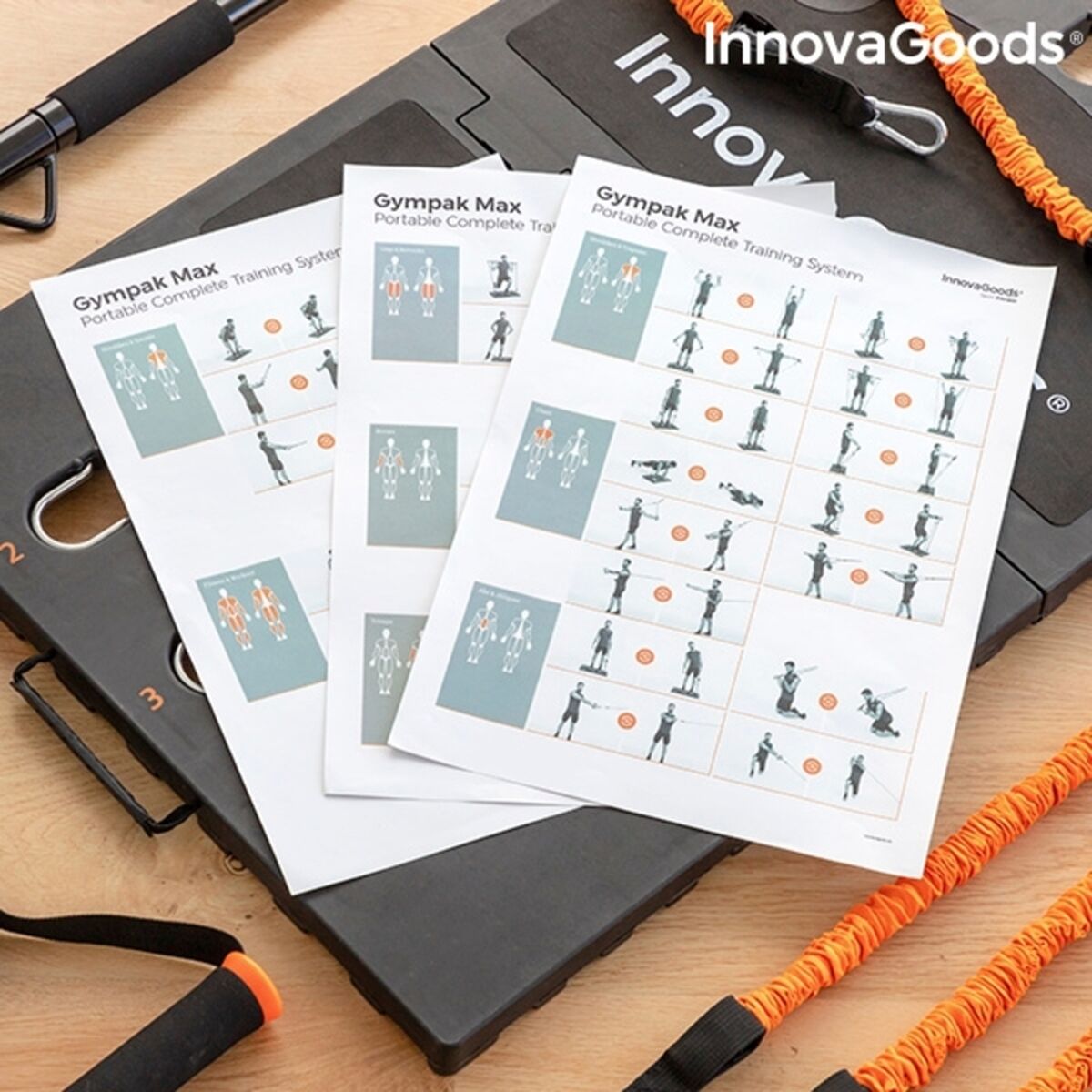 Integrated Portable Training System with Exercise Guide Gympak Max InnovaGoods_20