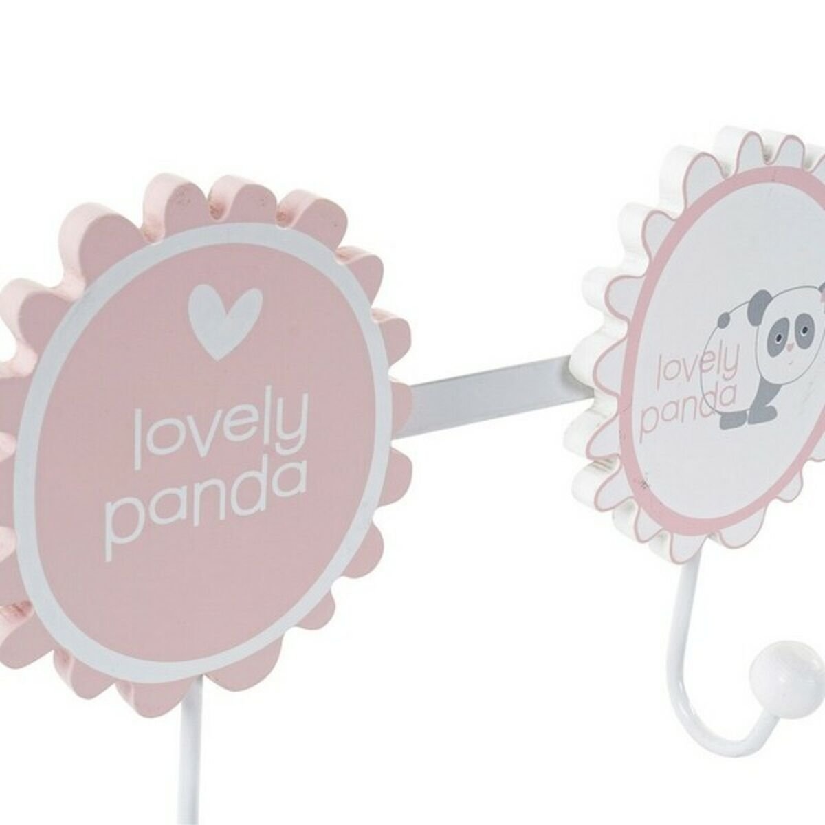 Wall mounted coat hanger DKD Home Decor Wood Metal Panda bear (40 x 4 x 16 cm) (2 pcs)_4