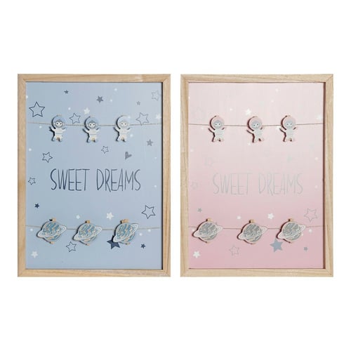 Fotoramme med klemmer DKD Home Decor Sweet Dreams Træ MDF (40 x 40 x 3 cm) (2 pcs) - picture