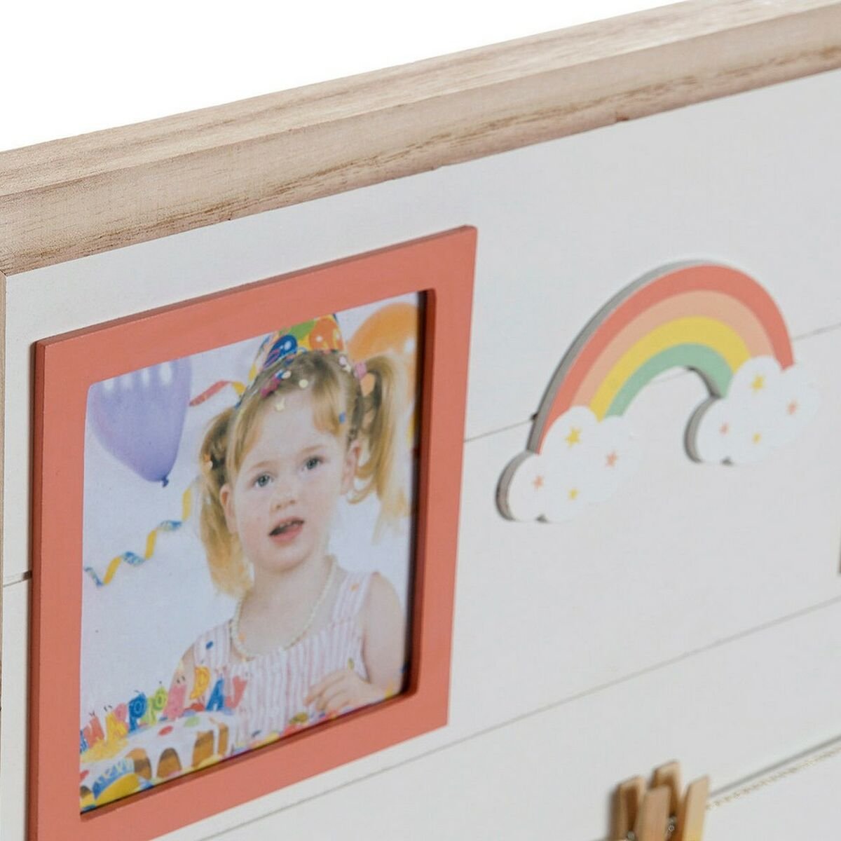 Photo Frame with Clamps DKD Home Decor MDF Wood Rainbow (2 pcs) (42 x 2 x 32 cm)_6