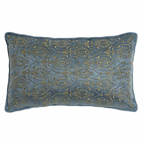 Pute DKD Home Decor Blue Polyester Velvet Golden (50 x 10 x 30 cm)_0