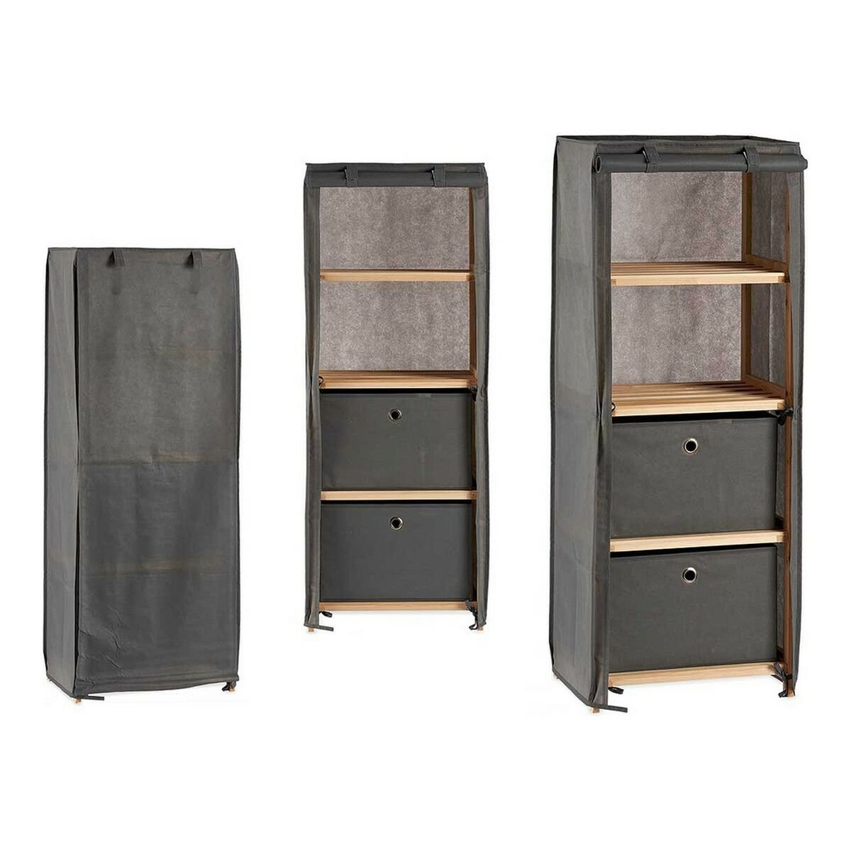 Shelves Grey Wood Cloth (28 x 113 x 42 cm)_5
