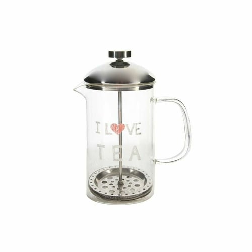 Edények DKD Home Decor Silver Transparent Rostfritt stål Borosilikatglas (1 L)_0