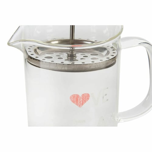 Edények DKD Home Decor Silver Transparent Rostfritt stål Borosilikatglas (1 L)_3