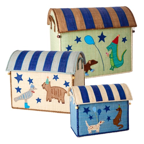 Rice - Large Set of 3 Toy Baskets - Blue Party_0