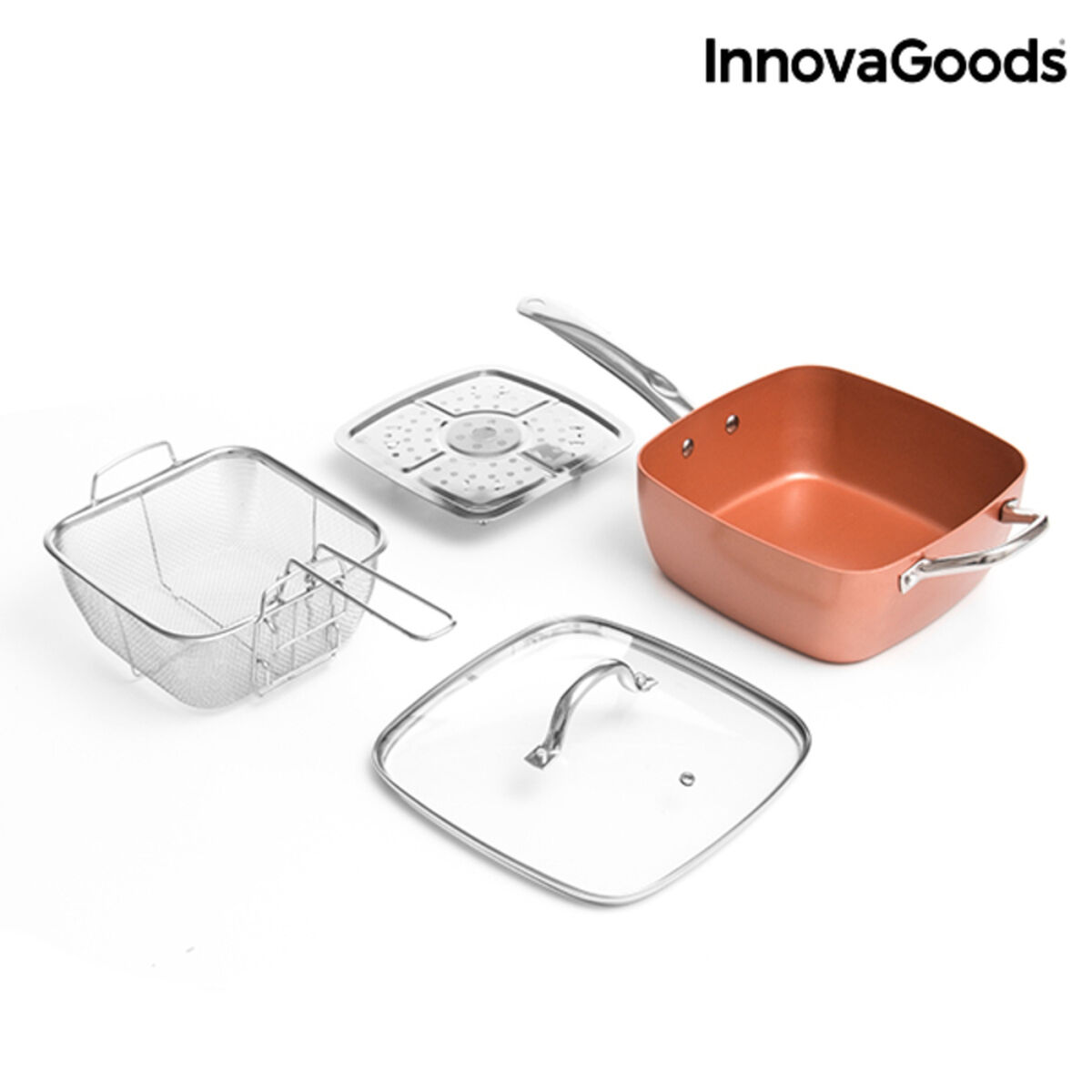 InnovaGoods All-Purpose Copper Pan Set 5 in 1 (4 Pieces)_22