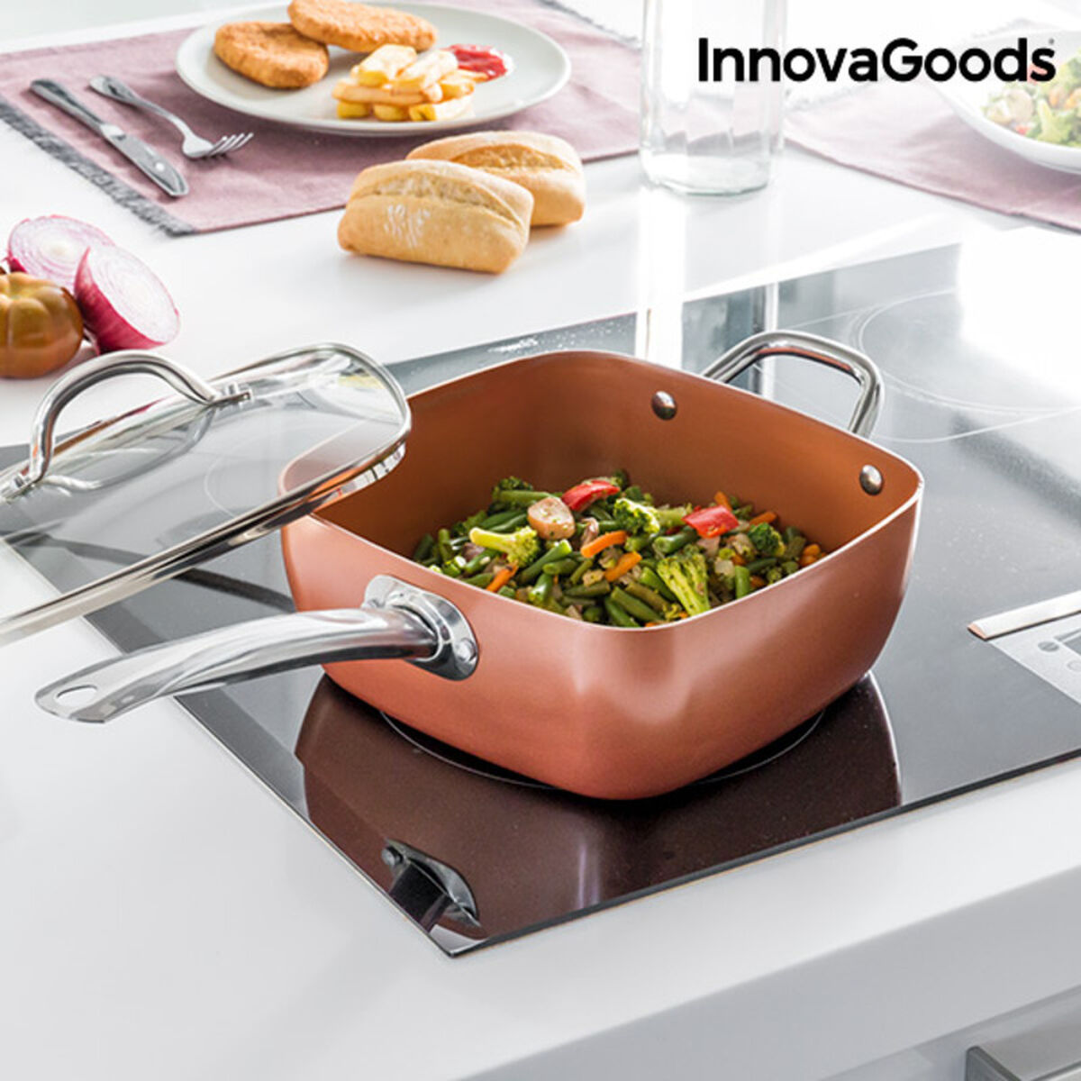 InnovaGoods All-Purpose Copper Pan Set 5 in 1 (4 Pieces)_53