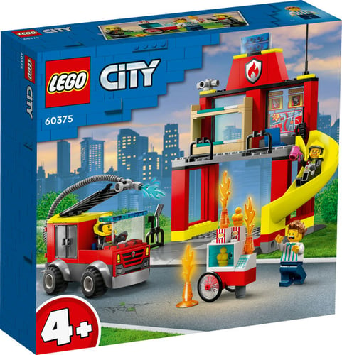 Lego City Fire Brandstation Og Brandbil     - picture