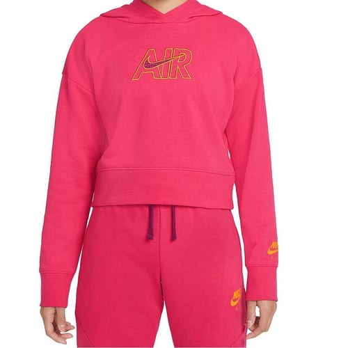 "Sweatshirt med hætte til piger  CROP HOODIE  Nike DM8372 666  Pink"_0