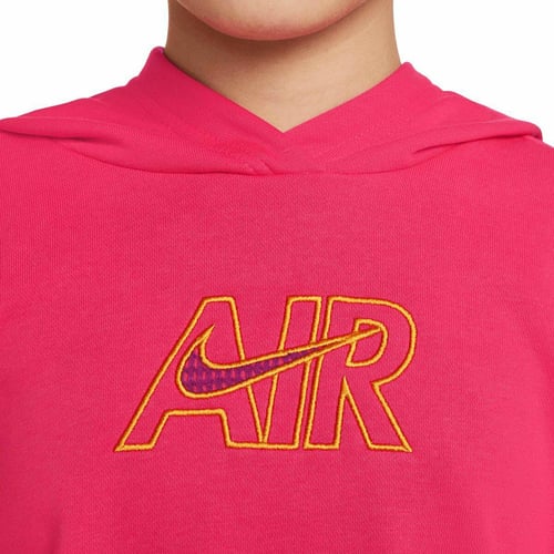 "Sweatshirt med hætte til piger  CROP HOODIE  Nike DM8372 666  Pink"_2