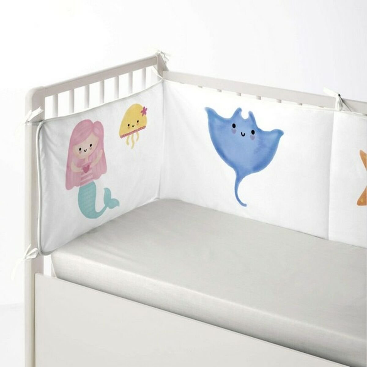 Crib protector Cool Kids Mermaid (60 x 60 x 60 + 40 cm)_0