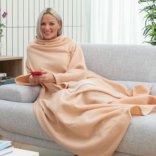Enkel ärmfilt med mittenplacerad ficka Faboulazy InnovaGoods, Blå_5