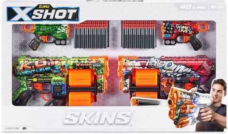 X-Shot Skins - Mix Combo Pack 2Pk Dread And 2Pk Menace(48 Darts)_0