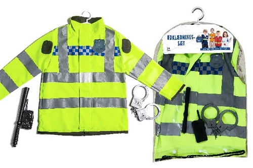 Udklædningssæt politi jakke neon med tilbehør_0