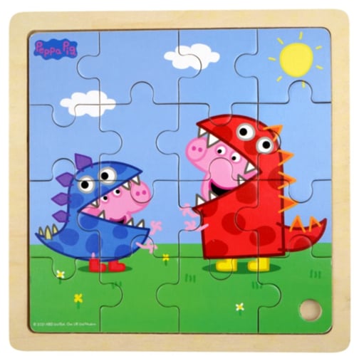 Gurli Gris - Wooden Puzzle - Dino DressUp - picture