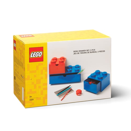 LEGO skuffesæt til skrivebord - Blå og Rød - picture