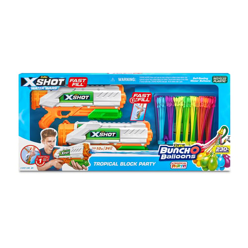 X-Shot Water - Mixed, Standard Fast Fill Block Party, 2X Fast-Fill, 7X Standard Bunch O Balloons - picture