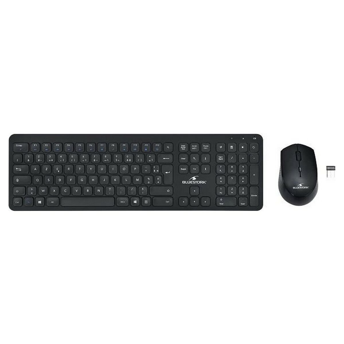 "Keyboard and Mouse Bluestork Easy Slim Black AZERTY"_1
