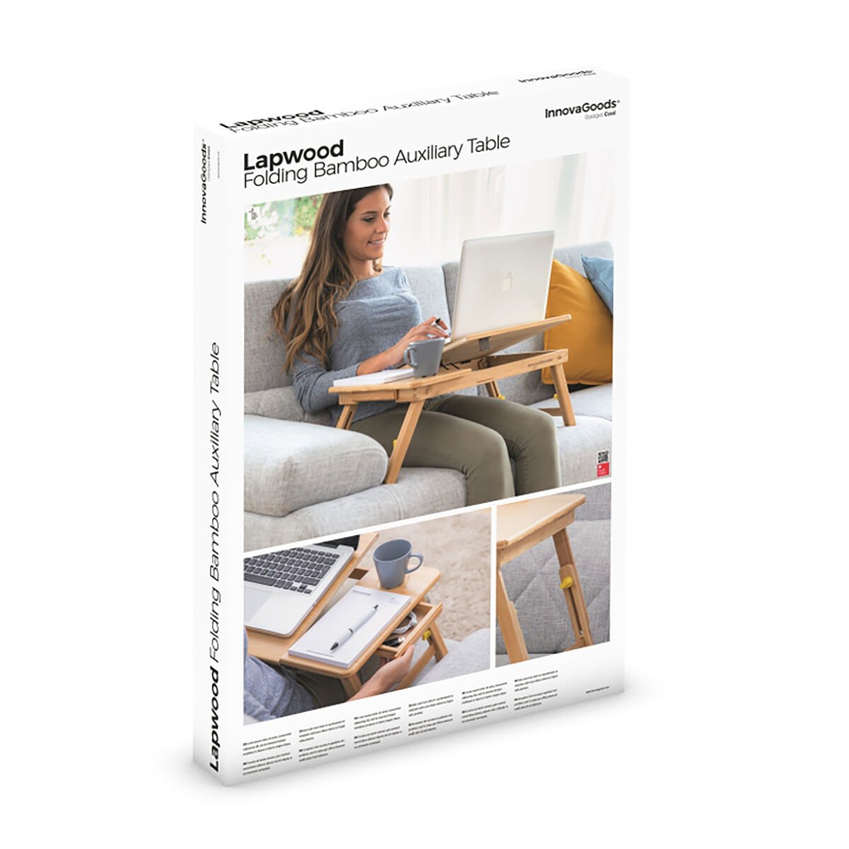 Bamboo Folding Side Table Lapwood InnovaGoods_5