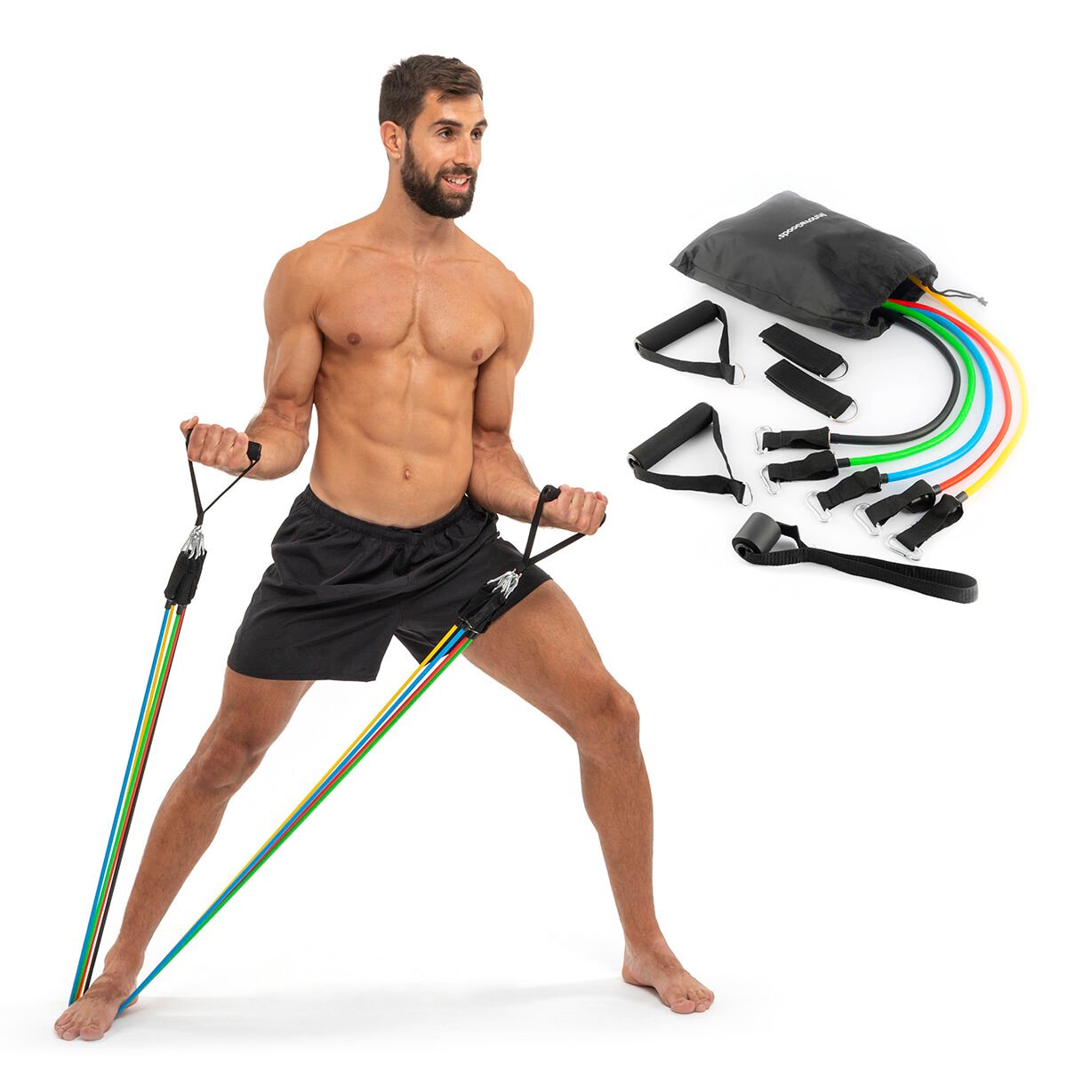 Set of Resistance Bands with Accessories and Exercise Guide Rebainer InnovaGoods (pack of 5)_32