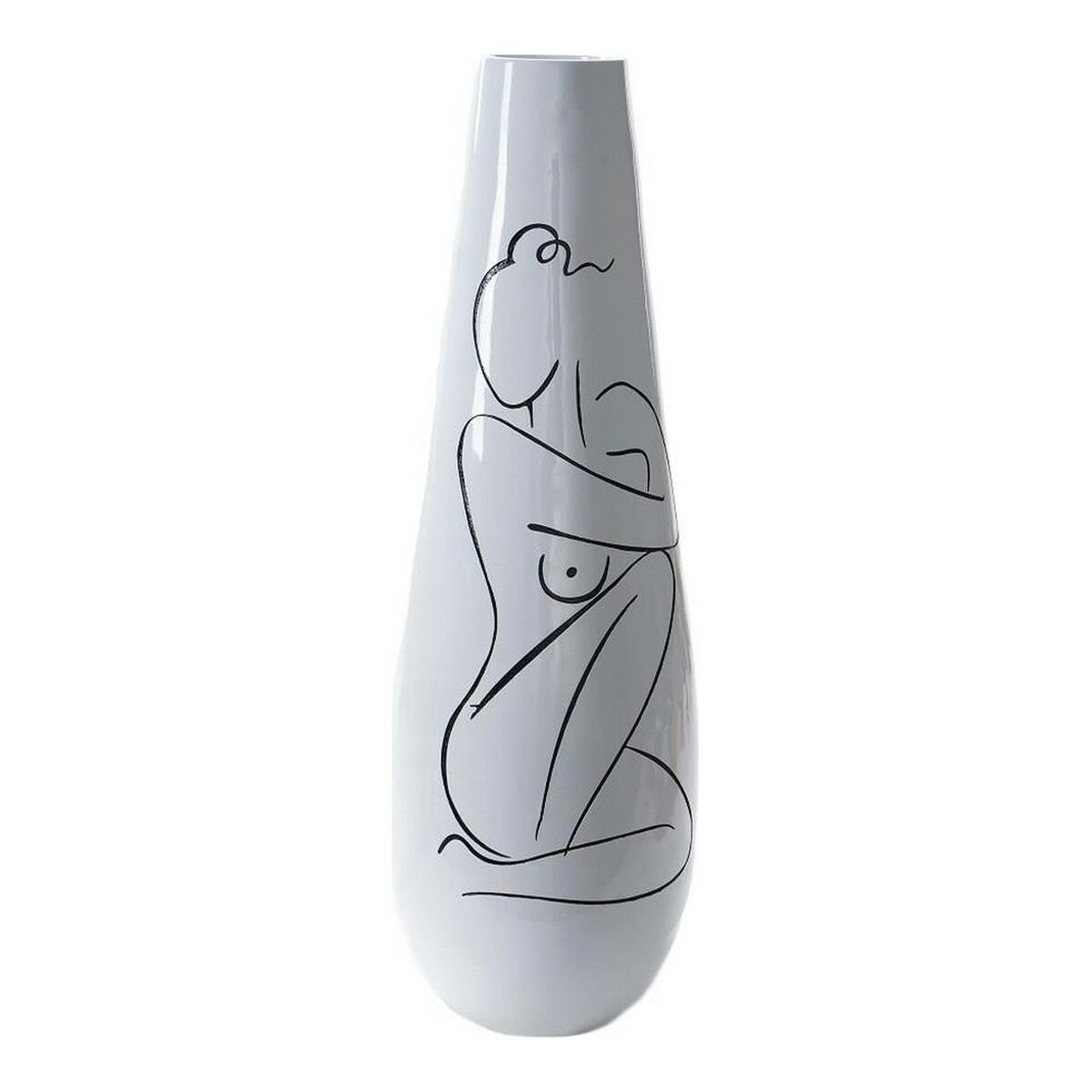 Vase DKD Home Decor Abstract White Resin Modern (31.5 x 31.5 x 95.5 cm)_1