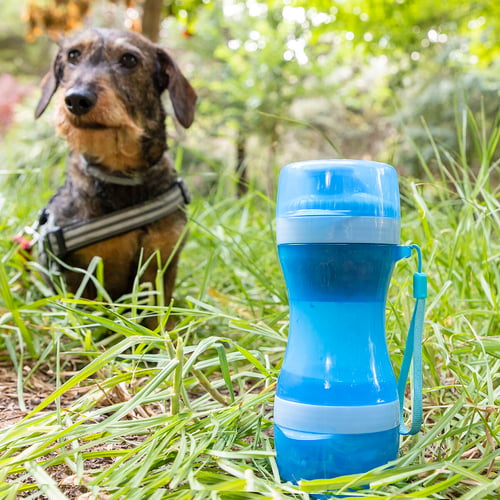 Flaske med beholder til vand og mad til kæledyr 2 i 1 Pettap InnovaGoods - picture