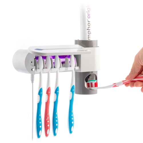 UV-steriliseringsapparat til tandbørster med holder og tandpasta beholder Smiluv InnovaGoods_10
