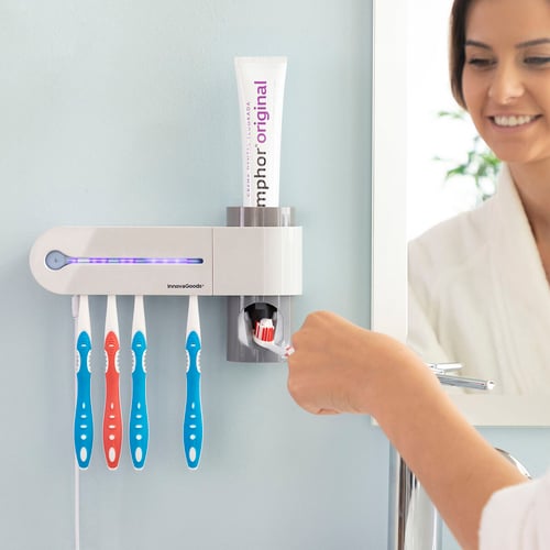 UV-steriliseringsapparat til tandbørster med holder og tandpasta beholder Smiluv InnovaGoods_18