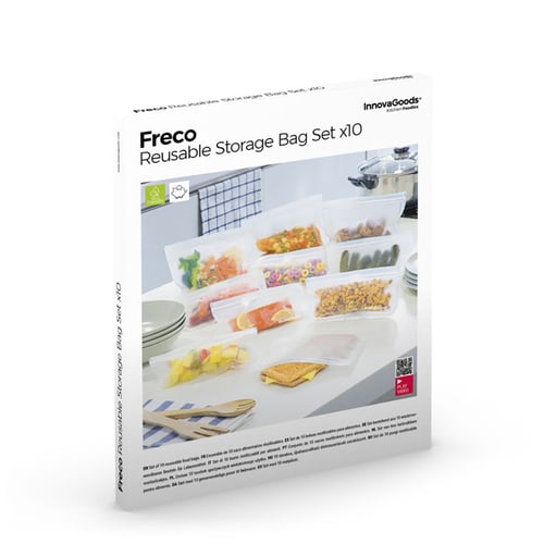 Sæt med genanvendelige poser til fødevarer Freco InnovaGoods 10 Dele_4