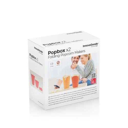 Sammenfoldelige silikone Popcorn Poppers Popbox InnovaGoods (Pakke med 2)_5