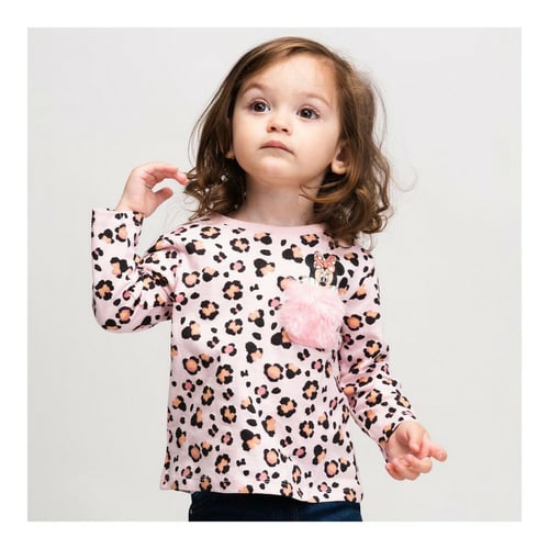 Langærmet T-shirt til Børn Minnie Mouse Pink_3