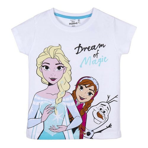Børne Kortærmet T-shirt Frozen Hvid - picture