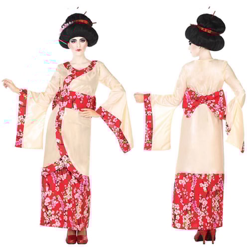 Maskeraddräkt vuxna Geisha Rosa (2 Pcs), str. XS/S_0