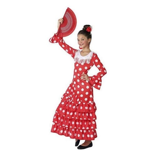 Kostume til børn Sevillana danser Rød, str. 3-4 år - picture