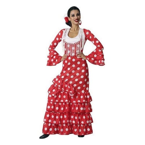 Kostume til voksne Sevillana danser Rød, str. XS/S - picture